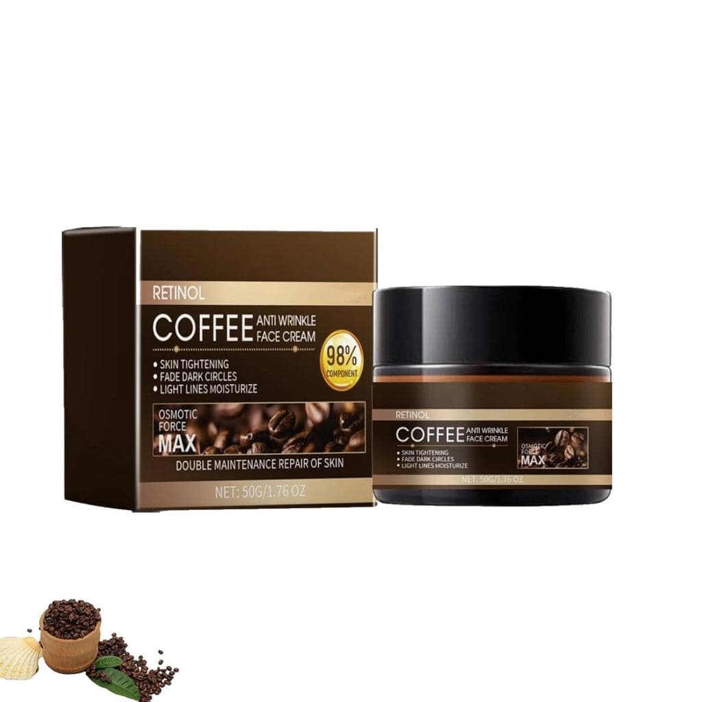 Creme Facial com Cafeína, Óleo de Café Contra Rugas, Creme Facial com Retinol, Creme Hidratante Anti-Rugas com Retinol e