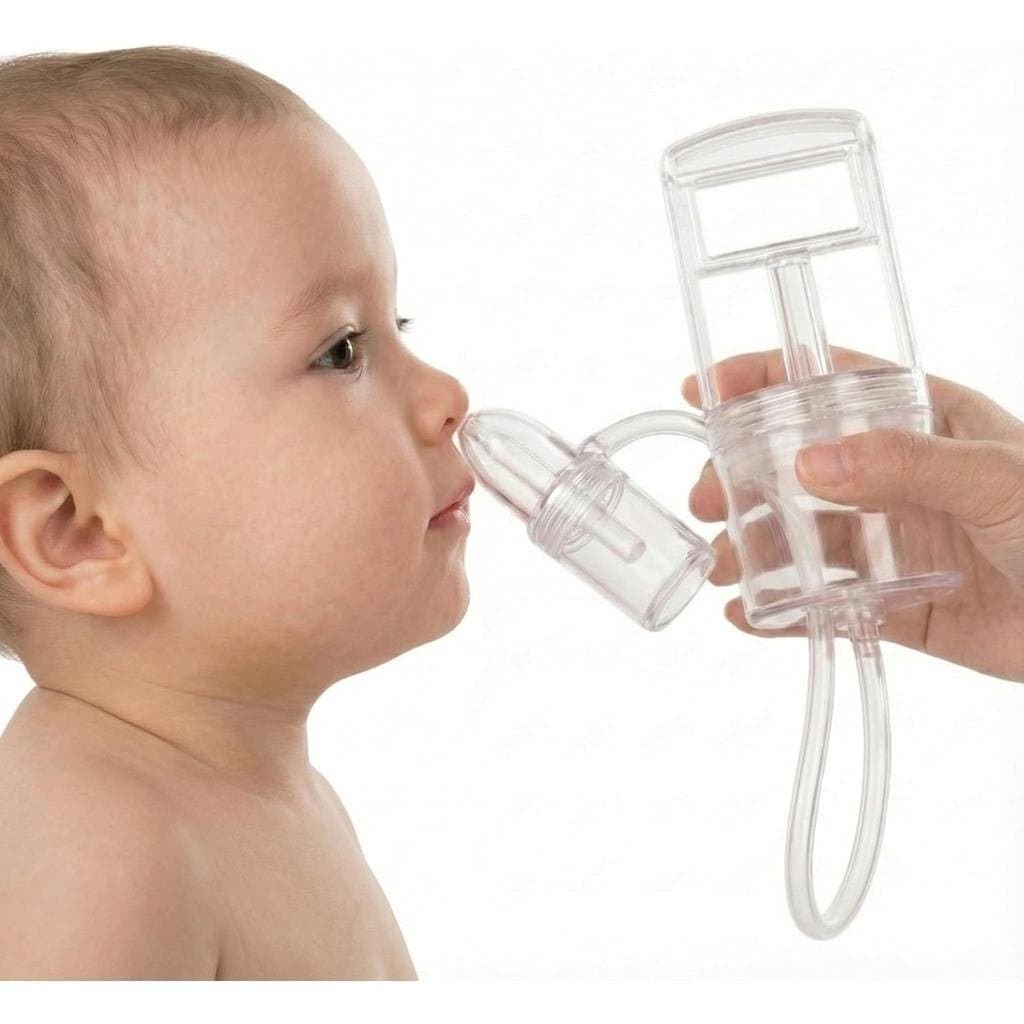 Aspirador Nasal para Bebês com Bomba – Dispositivo de sucção nasal manual com potência de sucção ajustável, anti-refluxo