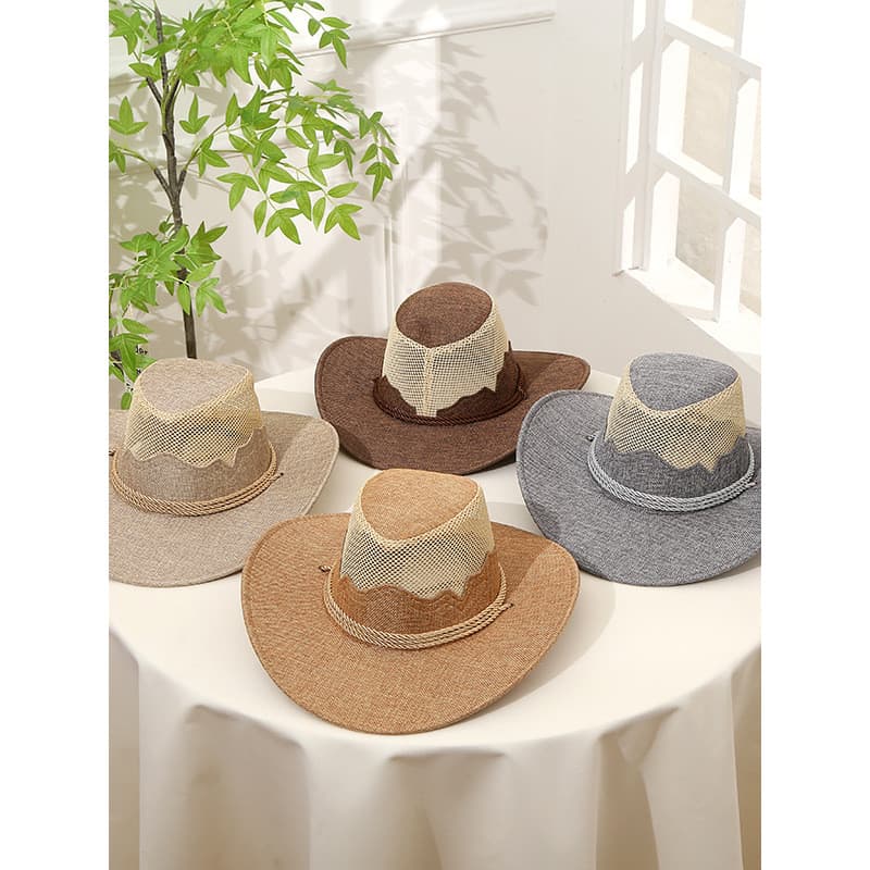Chapéu de Cowboy ocidental chapéu da pradaria mongol Yingzi bonito chapéu de aba grande masculino feminino Casual All-Ma