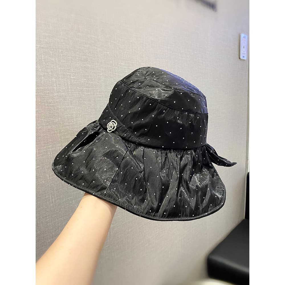 Versão coreana grande borda quente diamante balde chapéu feminino primavera verão viagem dobrável All-Match chapéu de so