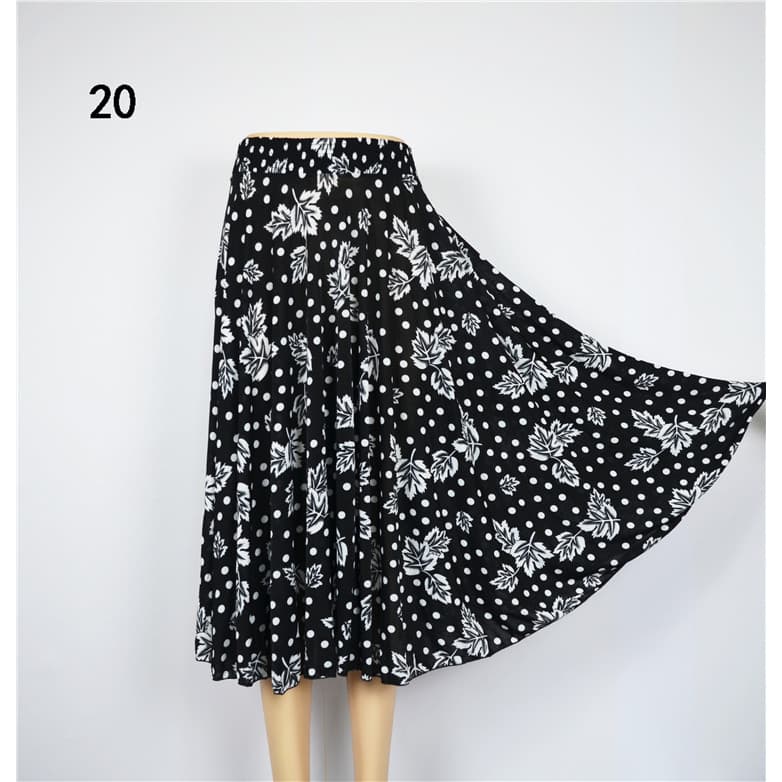 Vestido de verão saia feminina gelo seda sol saia mãe vestido de comprimento médio saia de dança dança quadrada 72cm sai