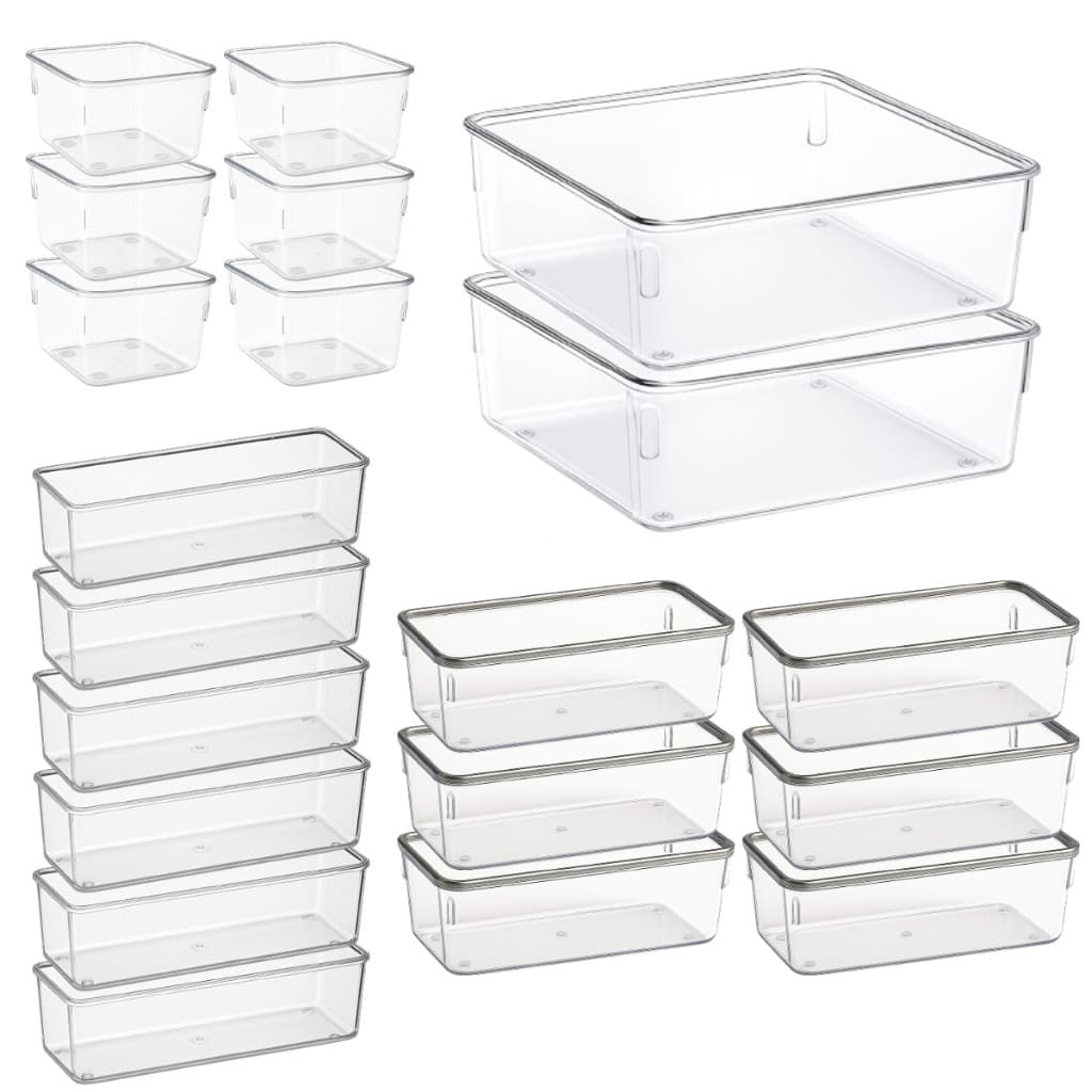 Kit 20 Organizadores Modular Multiuso para Organização Banheiro Armário Geladeira Cozinha
