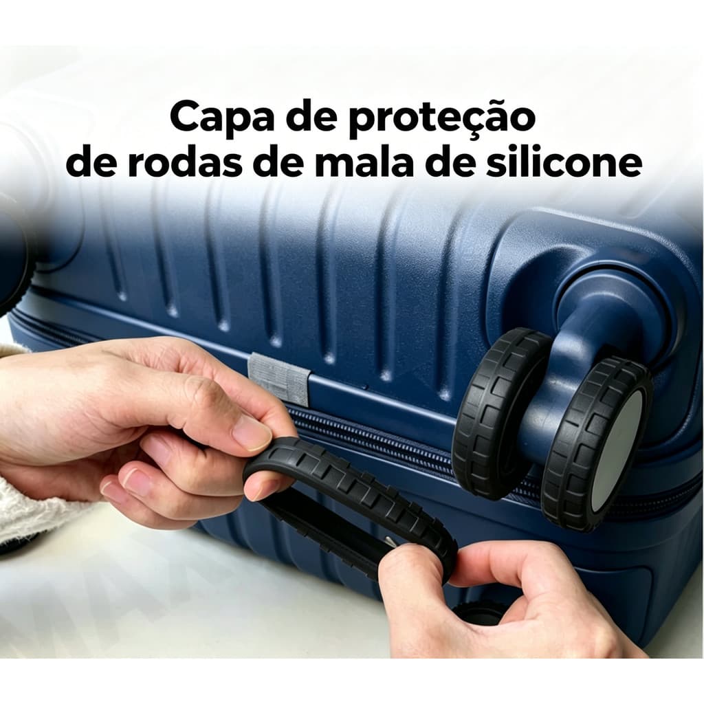 Kit 8 Protetor de Roda de Mala em Silicone Kit com 8 Peças | Roda Silenciosa e Sem Barulho no Chão
