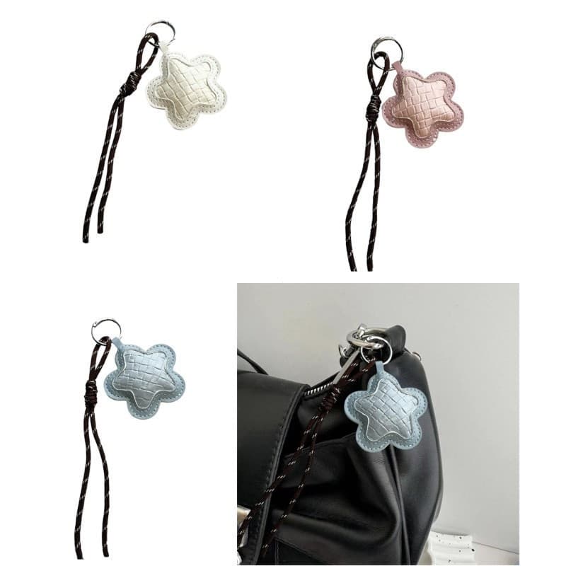 ASHLUYAK Chaveiro Em Forma De Estrela PU Couro Elegante Bolsa Pendurada Decoração Criativa Pingente Charme Para Chaves O