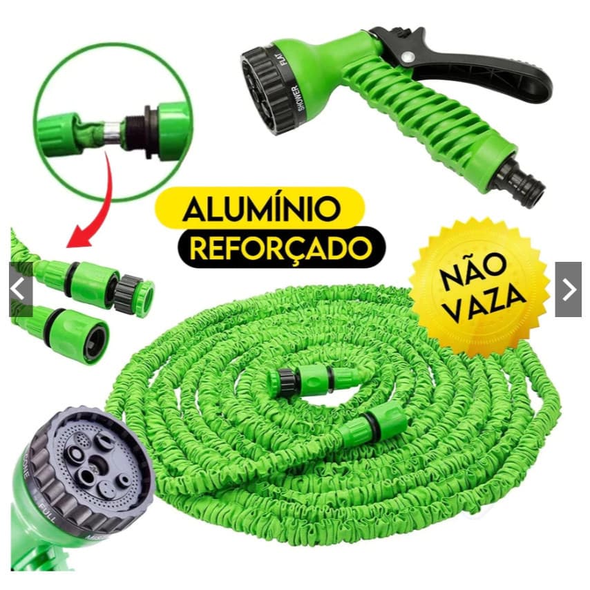 Mangueira Mágica Expansível 30m com Esguicho 7 Jatos, Pontas Reforçadas para Jardim, Carro e Limpeza