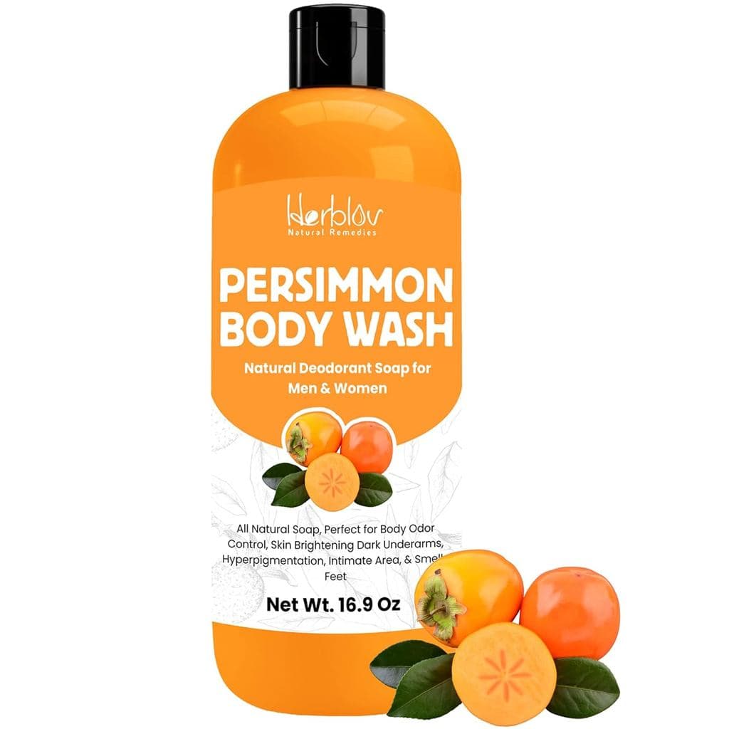 Sabonete Líquido Herblov Persimmon para Controle de Odor Corporal – Sabonete Purificante e Desodorizante para Eliminar O