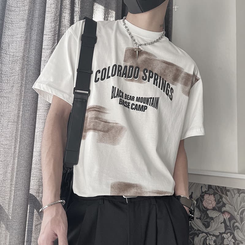 Verão de manga curta camiseta masculina Design na moda nicho meia manga camiseta masculina 2024 novo estilo meia manga t