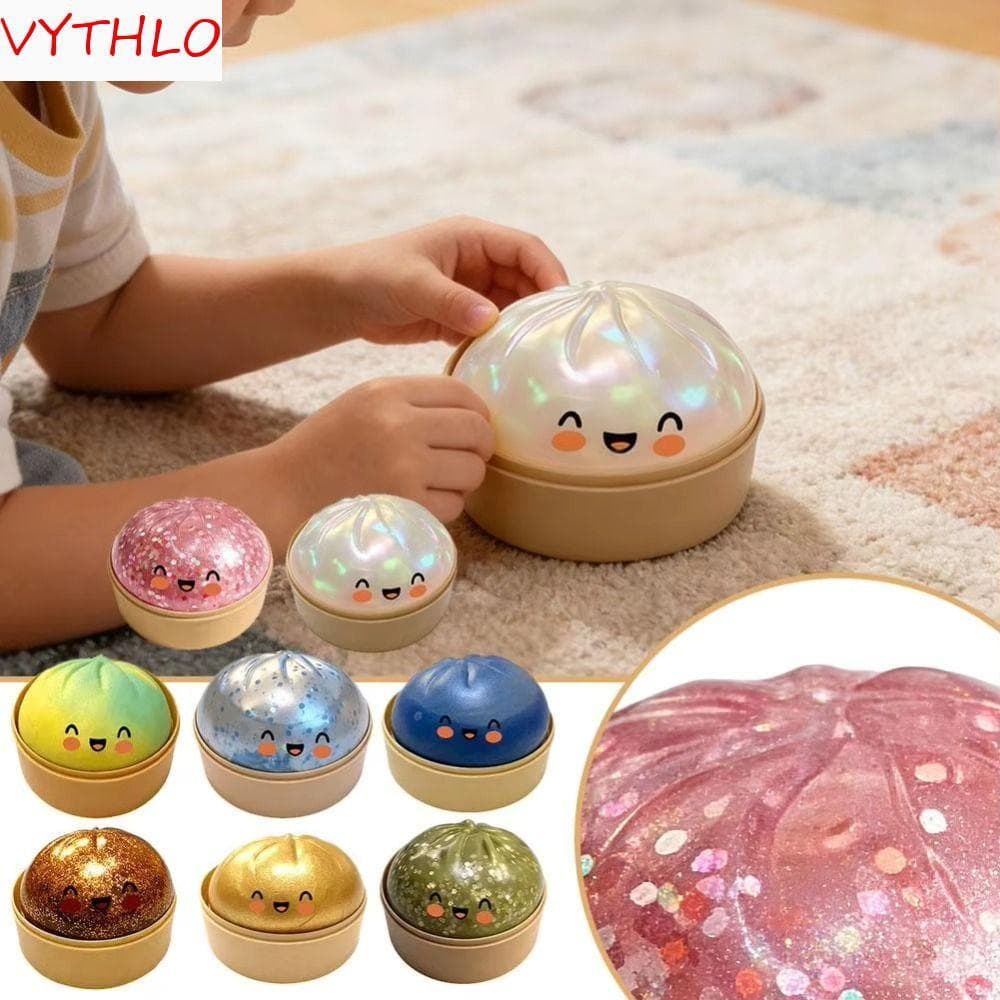 VYTHLO Dumpling Squishes , Bolas Sensoriais De Pão Brilhantes , Brinquedo Mole Macio Em Formato De Bolinho Fofo