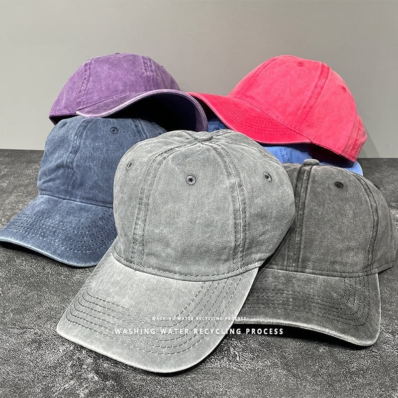 Boné De Beisebol Unissex Água Lavada Casual Estilo Hip Hop Aba Curva