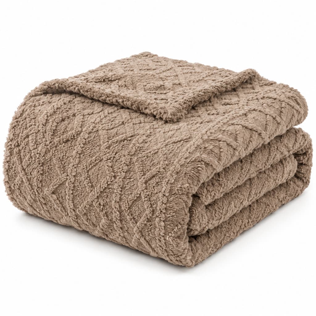 Mantinha Jacquard Dupla Face 2,00x1,80m Cobertor Com Relevo Textura Delicada Para Camas Sofá e Decoração Para Uso Diário