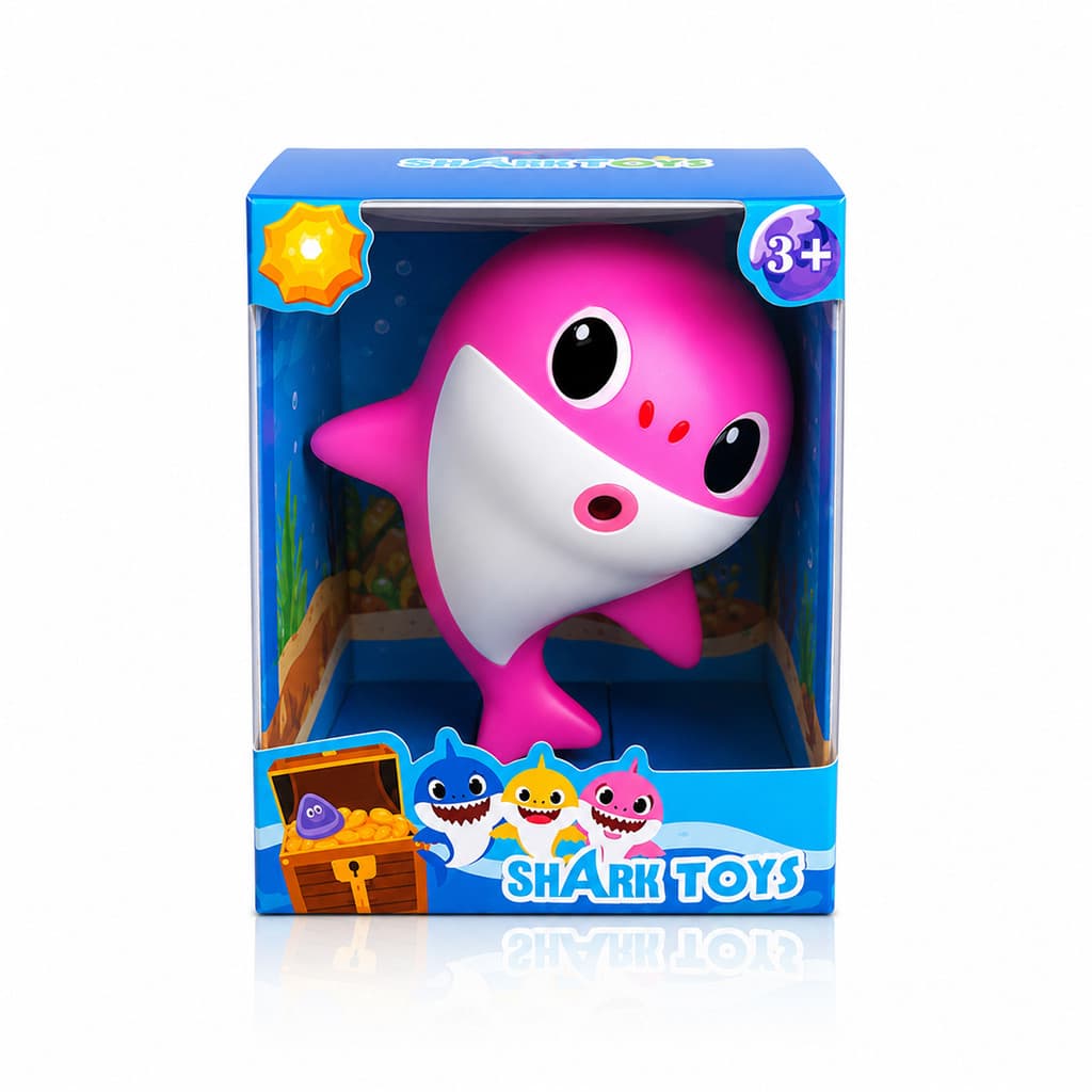 Brinquedo Tubarão Mamãe Shark Toys Rosa Musical Infantil Divertido