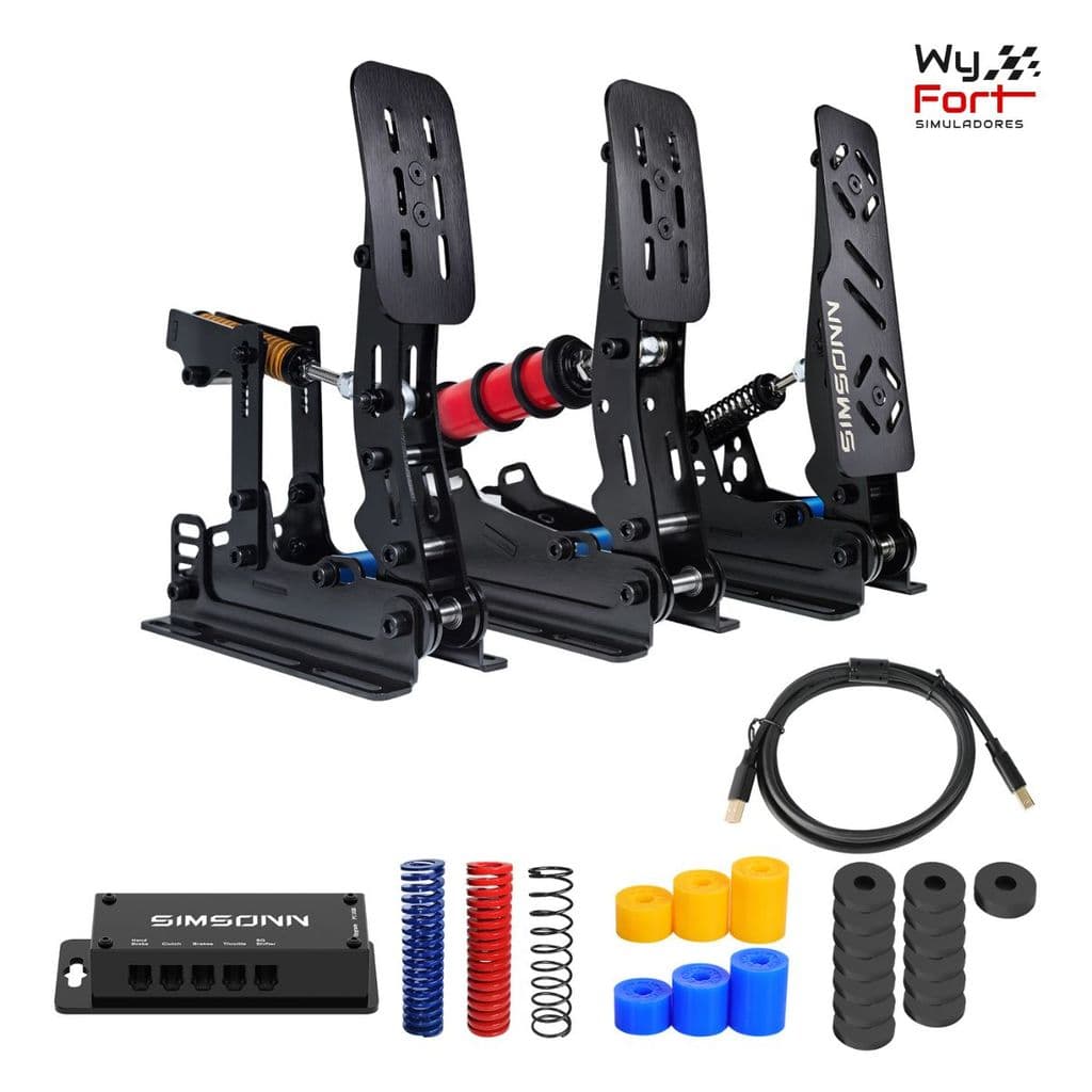 Pedal Simsonn PRO PLUS-P3 Preto Acelerador, Freio, Embreagem