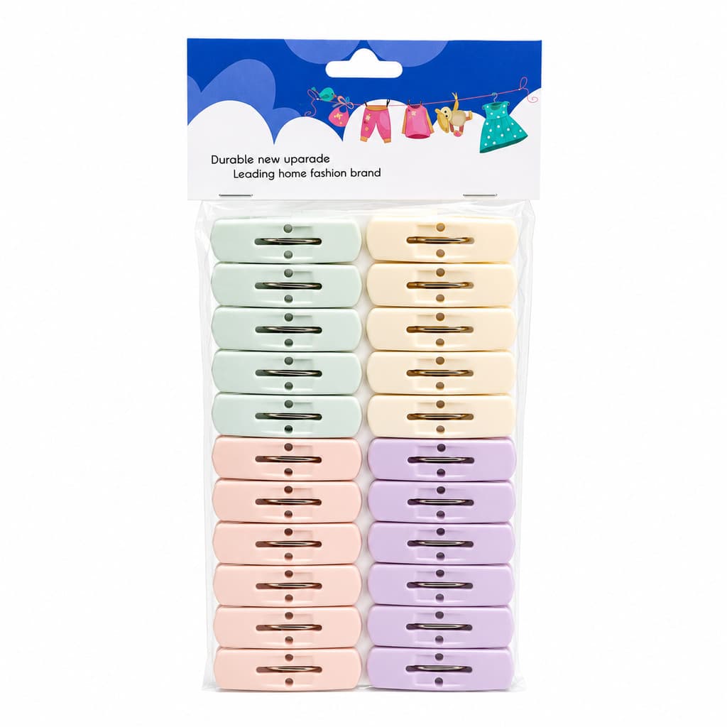 Kit Prendedor Roupa 24 Peças Colorido Resistente Forte Varal Lavanderia