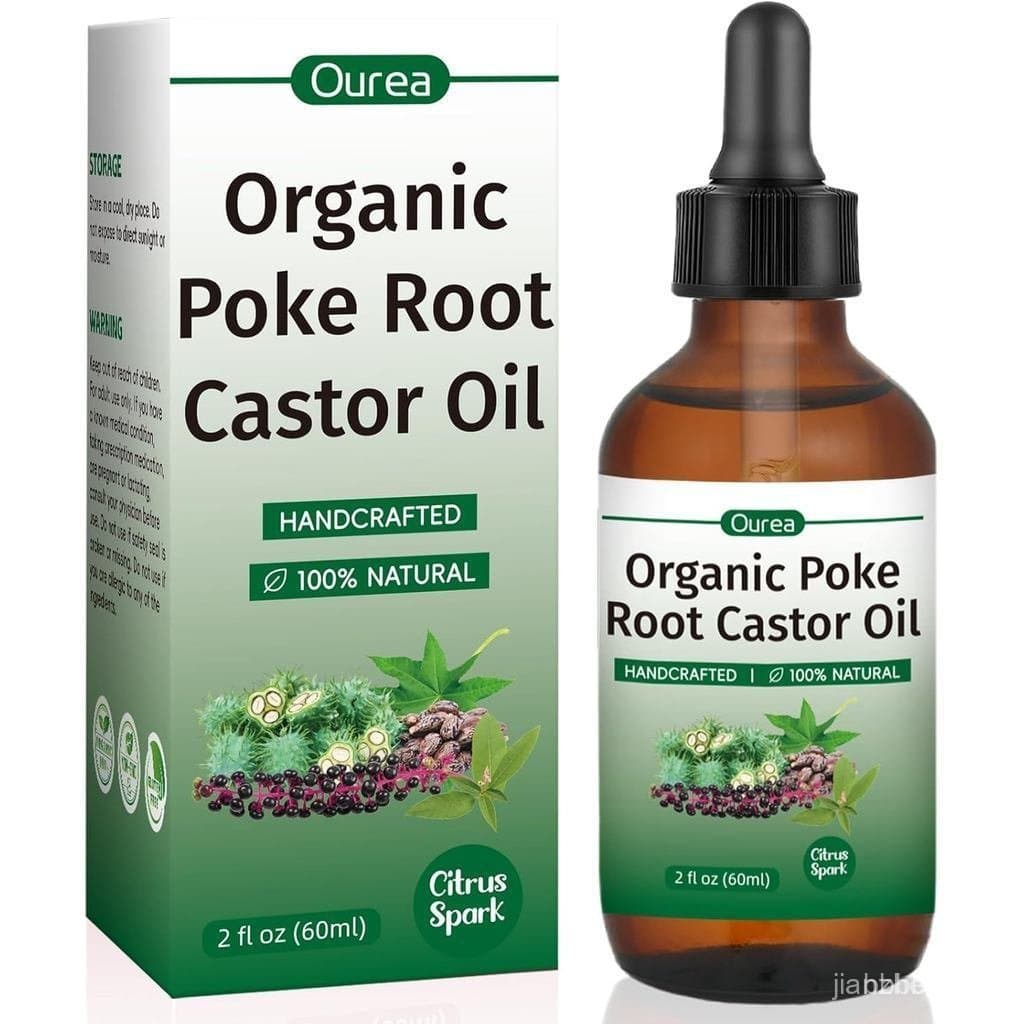 Óleo de raiz de rícino orgânico, óleo natural para massagem linfática, alivia cistos, abscessos e problemas glandulares,
