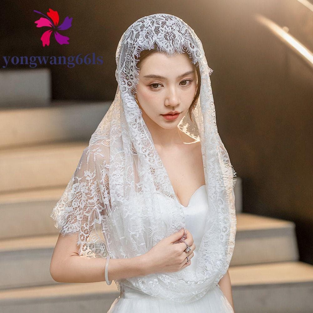 Véu De Renda YONGWANG , Massa Latina Elegante Mantilla De Noiva , Casamento Estilo Espanhol , Cobertura De Cabeça Preta