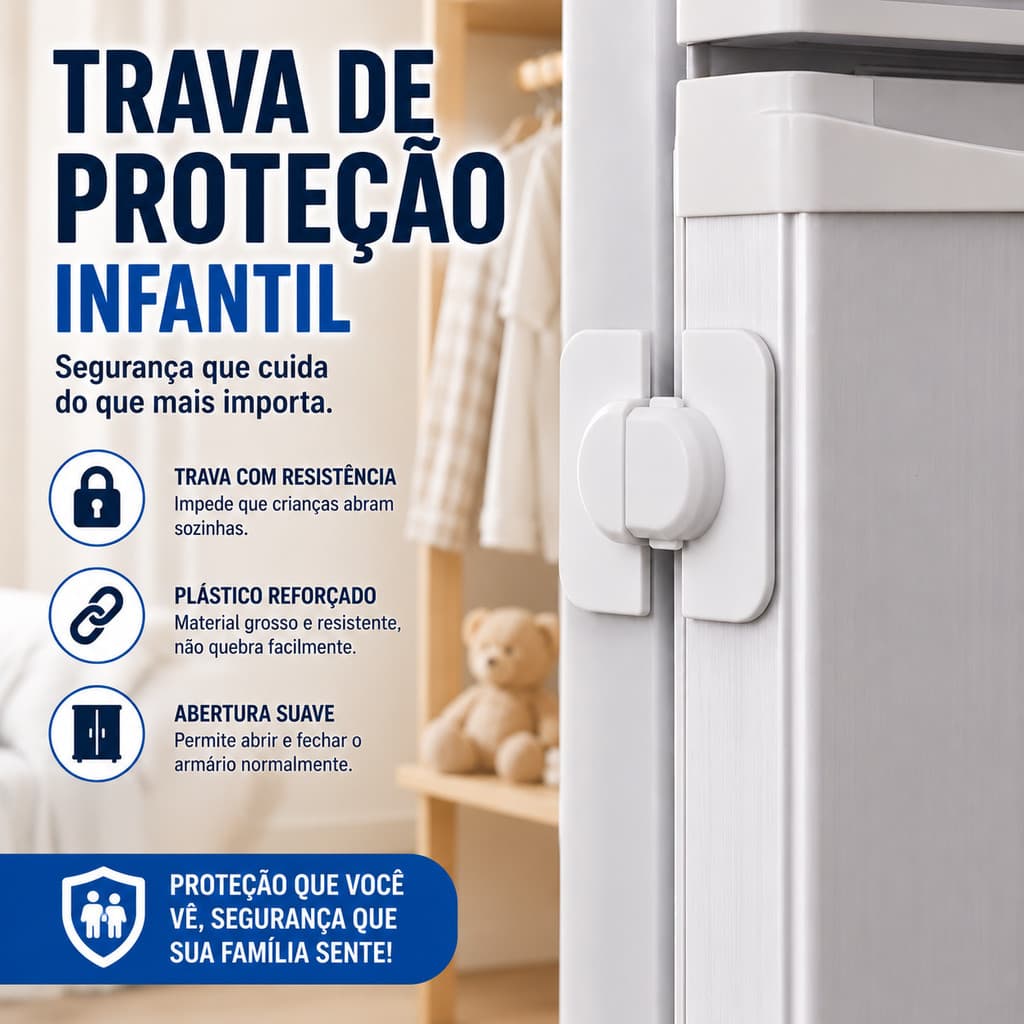 KIt 1/2/3/4Trava de Segurança para Geladeira Multifuncional Autoadesiva para Armário de Cozinha e Gaveta Trava Infantil