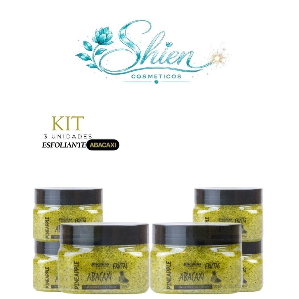 Kit 6 Esfoliante Frutas Corpo E Rosto Abacaxi 300G Rhenuks (Afilhado)