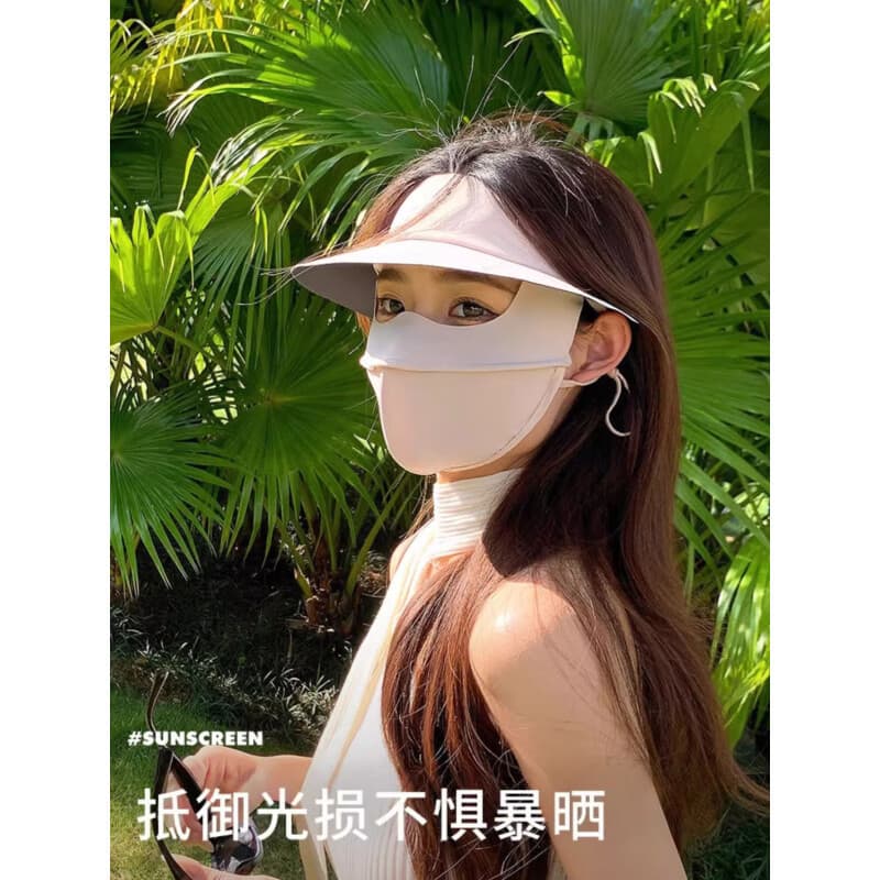 Protetor solar de vinil máscara facial rosto cheio protetor solar máscara Anti-ultravioleta feminino respirável pára-sol