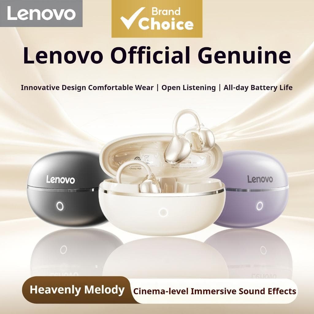 Lenovo Open-Ear Clip Fones De Ouvido 9 Anti-Sound Vazamento Bluetooth 5.4 Indolores Para O Dia Todo Usam Música , Uso Di