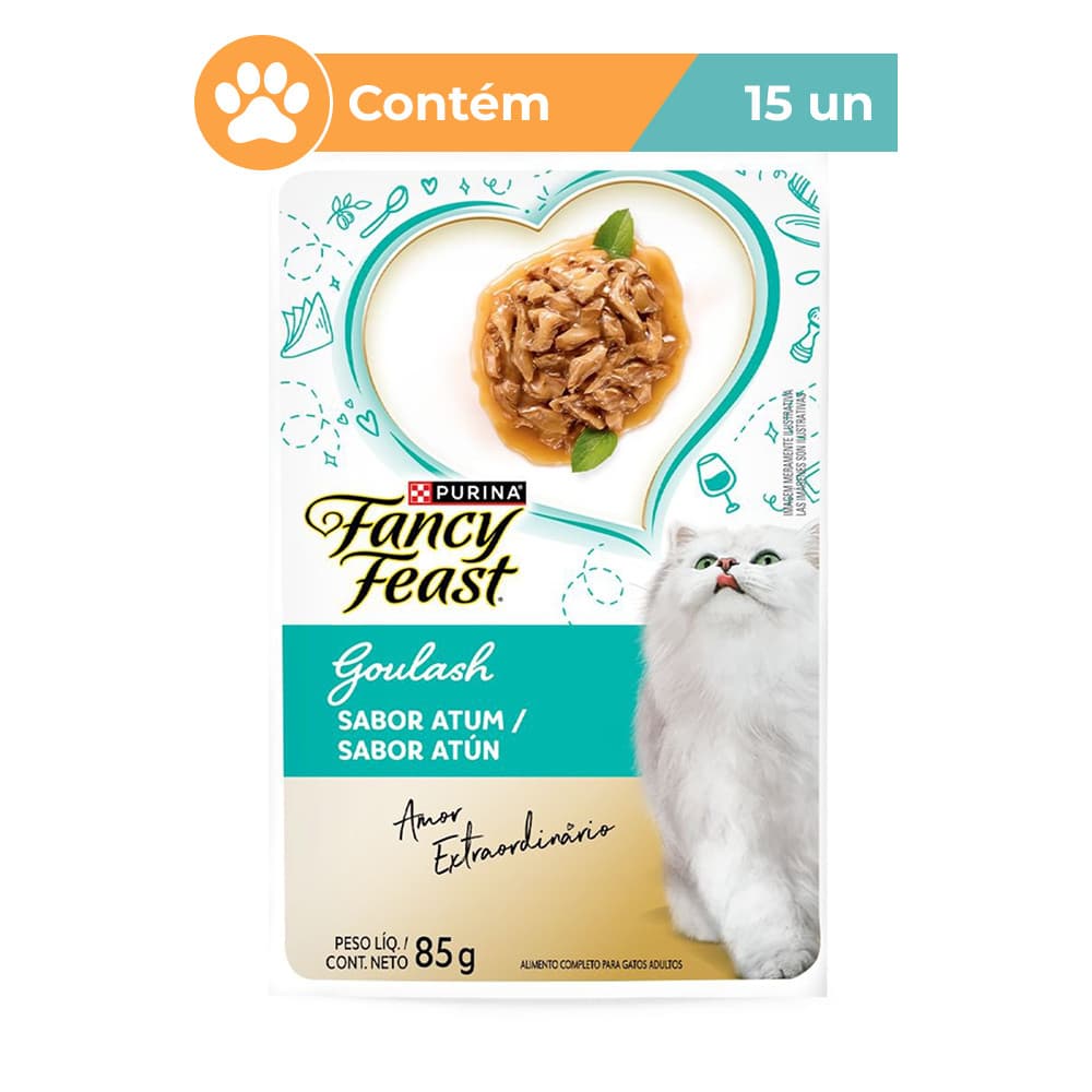 Ração Úmida Fancy Feast Goulash Atum Gatos 15x85g