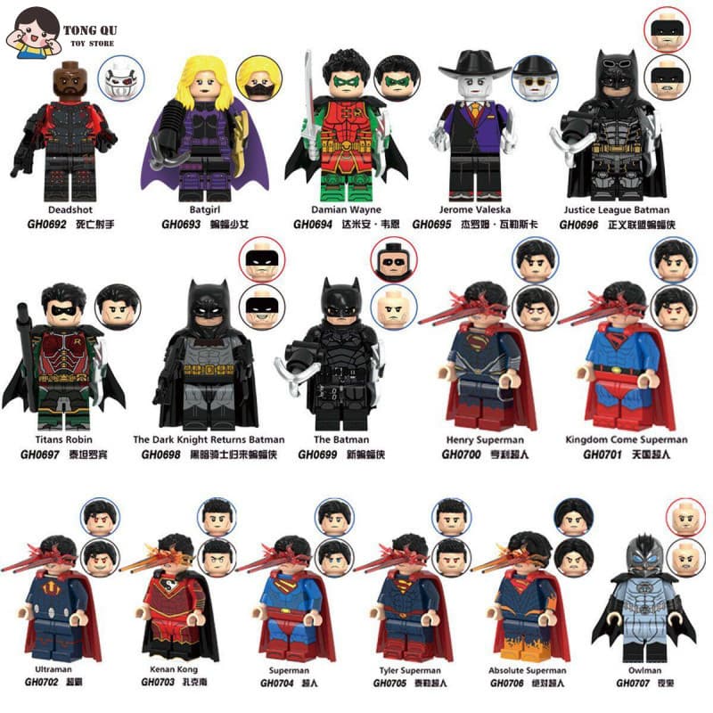 Crianças brinquedos blocos de construção educacionais presentes de aniversário morcego decoração Robin