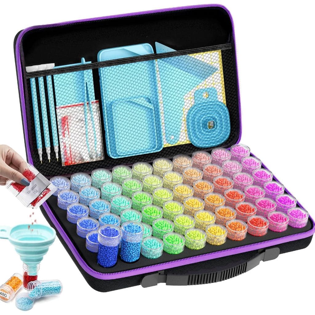 Contêiner de Armazenamento ARTDOT com 60 Compartimentos para Kits de Arte com Diamantes para Adultos, Caixas Portáteis p