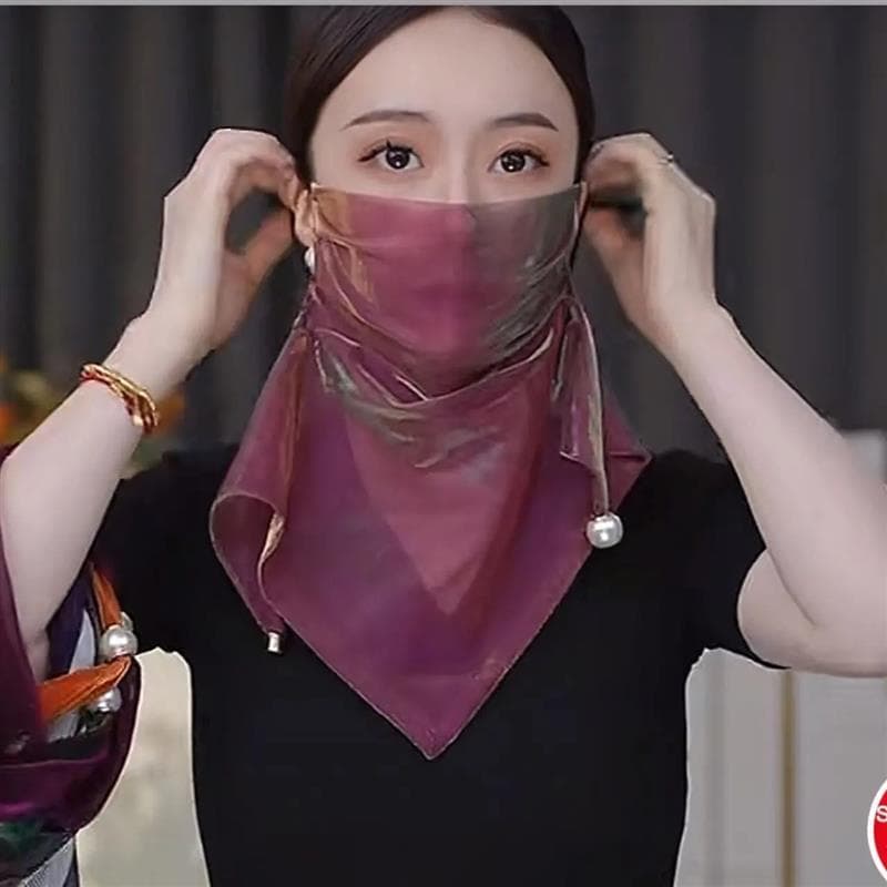 Novo estilo verão versão coreana protetor solar véu colorido multifuncional Surround fabricante