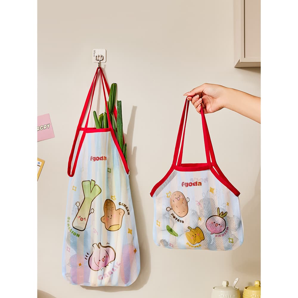 Cozinha cebola gengibre alho saco de armazenamento frutas vegetais malha bolso respirável criativo cozinha parede gelade