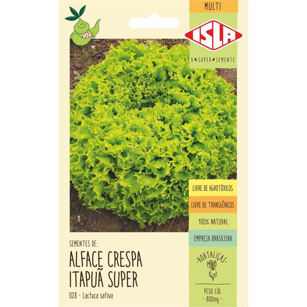 Sementes de alfaces, Alho Porro, Almeirão, Berinjela, Beterraba, Cebola Roxa - Marca ISLA