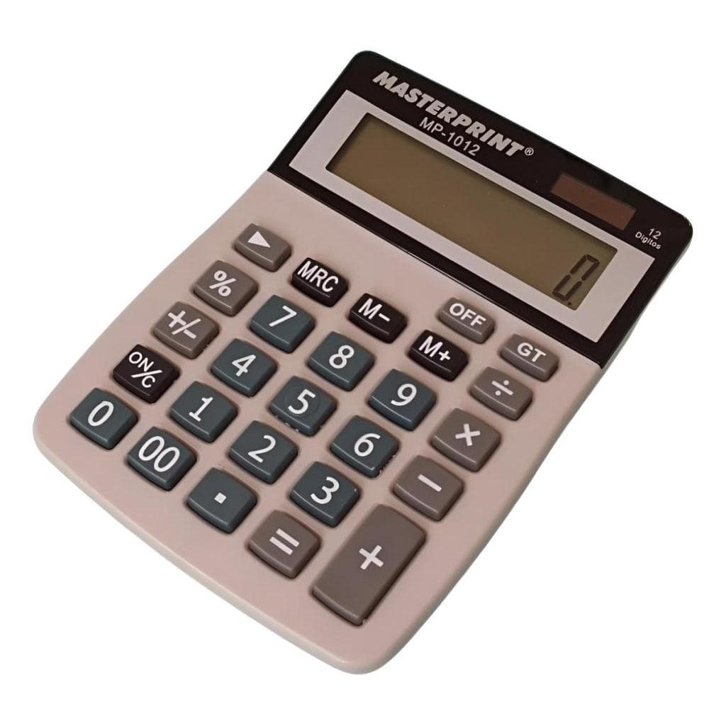 Calculadora Eletrônica De Mesa 12 Dígitos Escritório Cinza