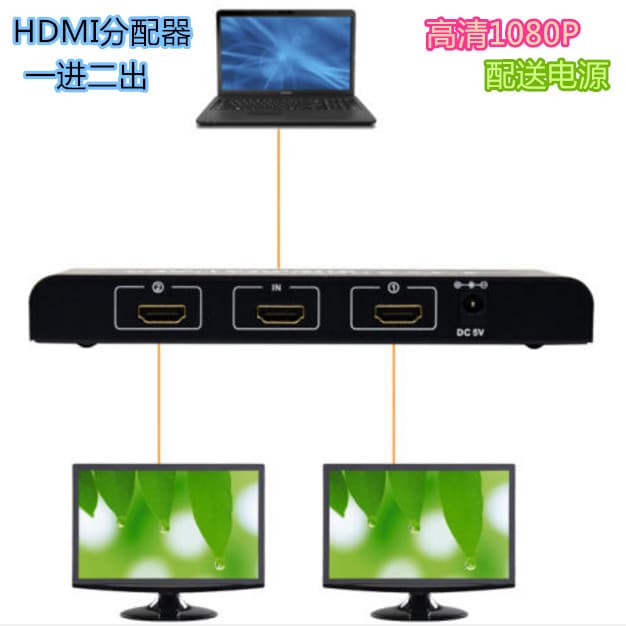 Divisor HDMI 1 em 2 saídas One Point Two HD 3D Compartilhamento Multi-Tela Divisor HDMI Um para Duas Sincronizaçãos