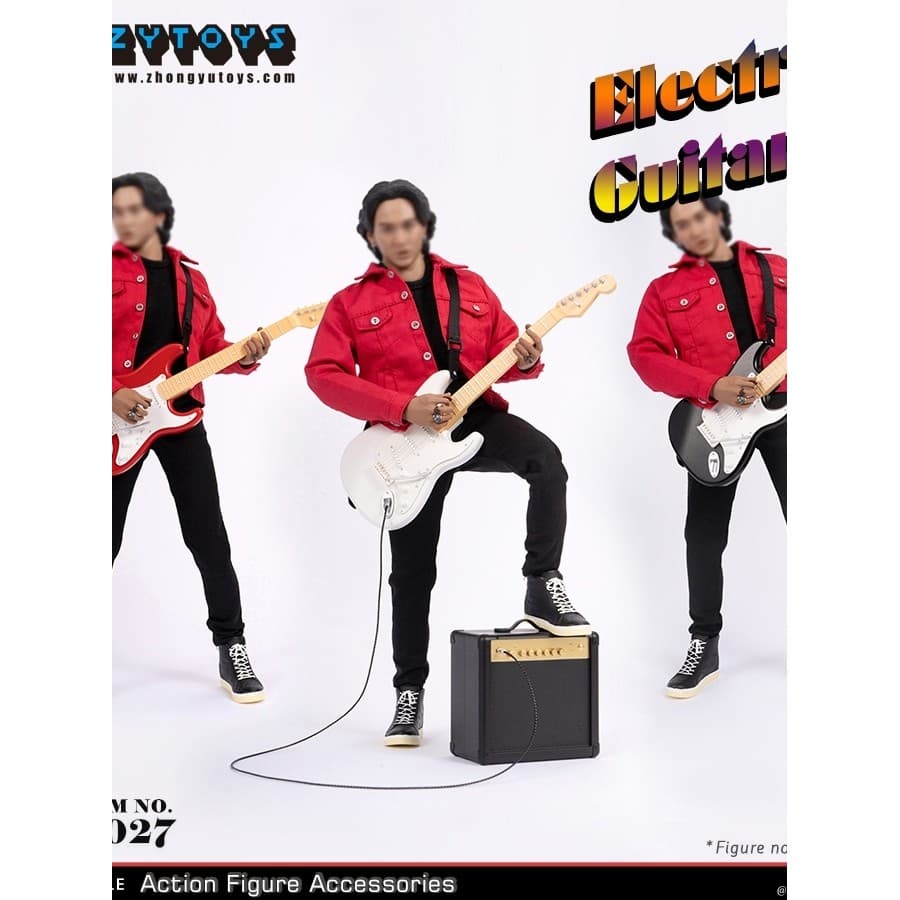 ZYTOYS guitarra elétrica 1/6 soldado de plástico boneca feita à mão modelo ZY3027 Huang Jiaju Rock guitarra