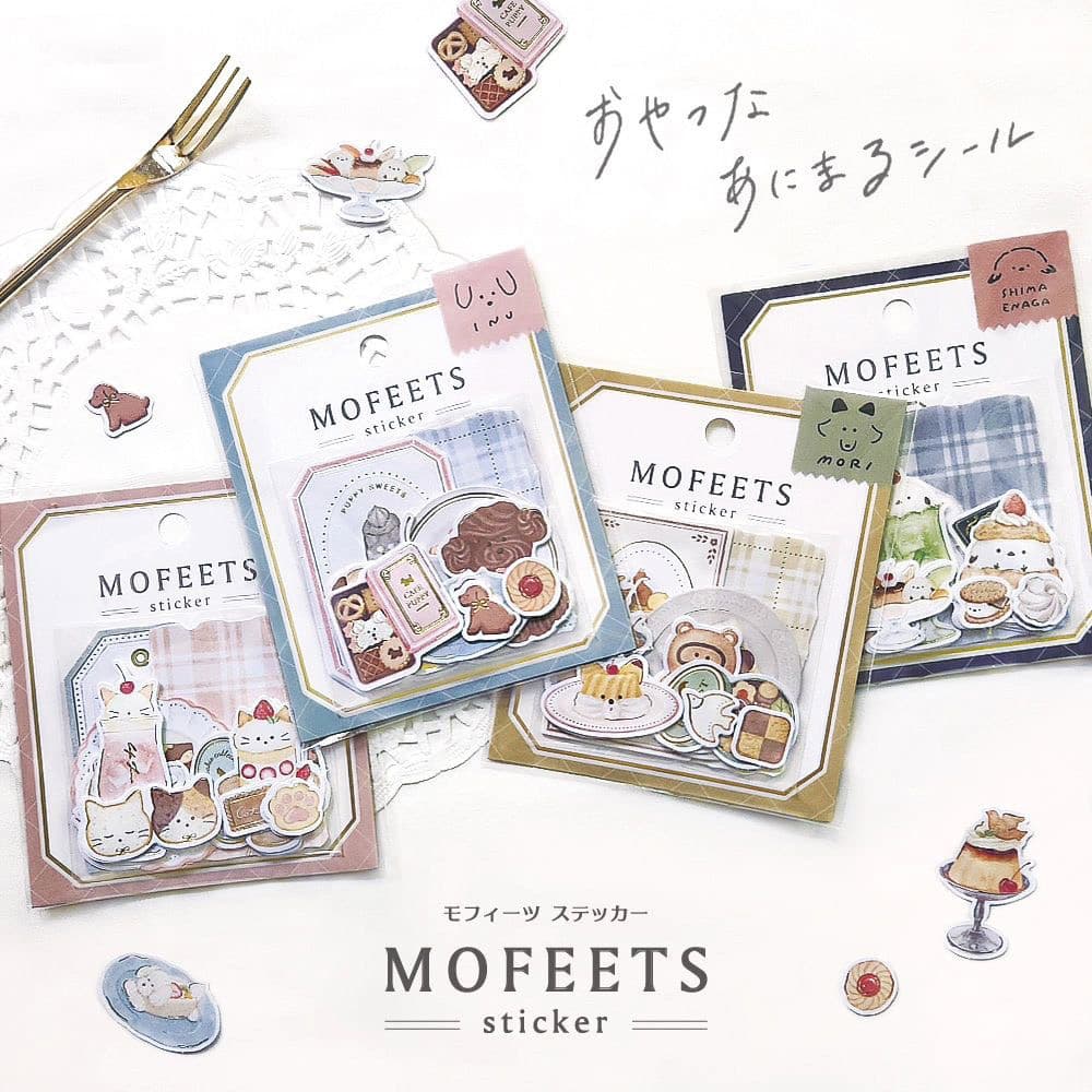 Japonês MOFEETS cão urso bonito papel adesivo pacote coelho sobremesa fofo DIY manual decoração adesivos