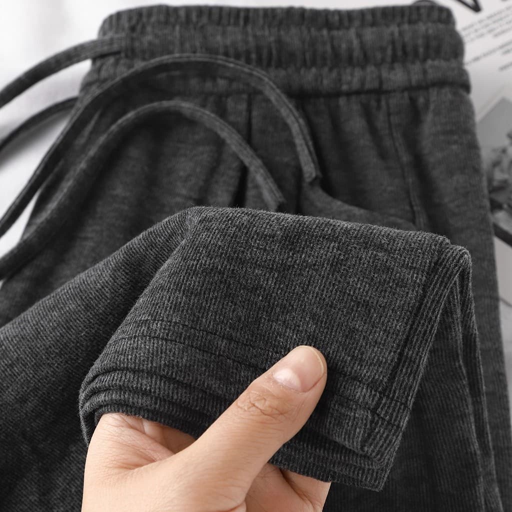 Calças Spring Cloud!Cinza escuro Commuter All-Match versão estreita mais magro olhar calças de arroz glutinoso feminino