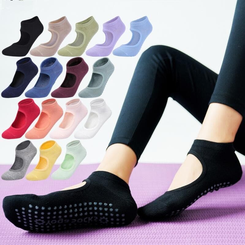 Mulheres Antiderrapante Pilates Meias Respirável Sem Costas Yoga Tornozelo Ballet Dança Esportes De Fitness