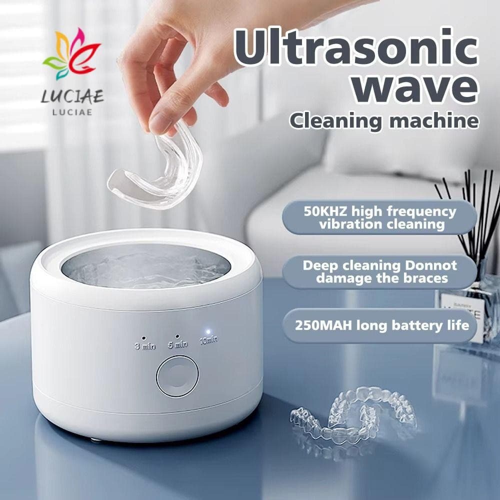 Limpador De Retentores LUCIAE | Limpeza Ultrassônica De Mini Aparelho De Dentadura De Três Modos De Grande Capacidade