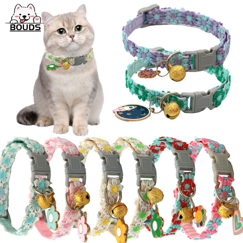 Novo produto coleira para pets - Acessório de coleira de renda para gatos e cachorros em estilo