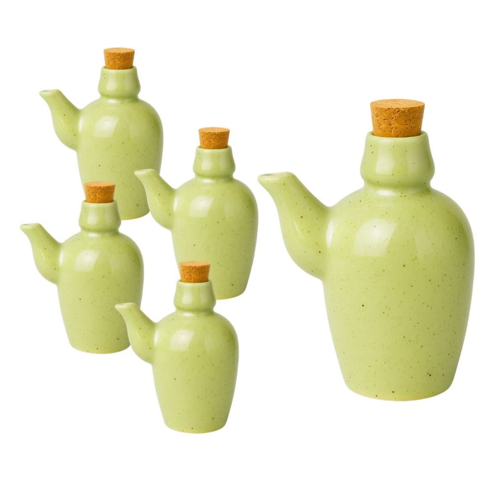 Kit 24 Jarra Porta Shoyu com Rolha 210ml Verde Mesclado Sapporo