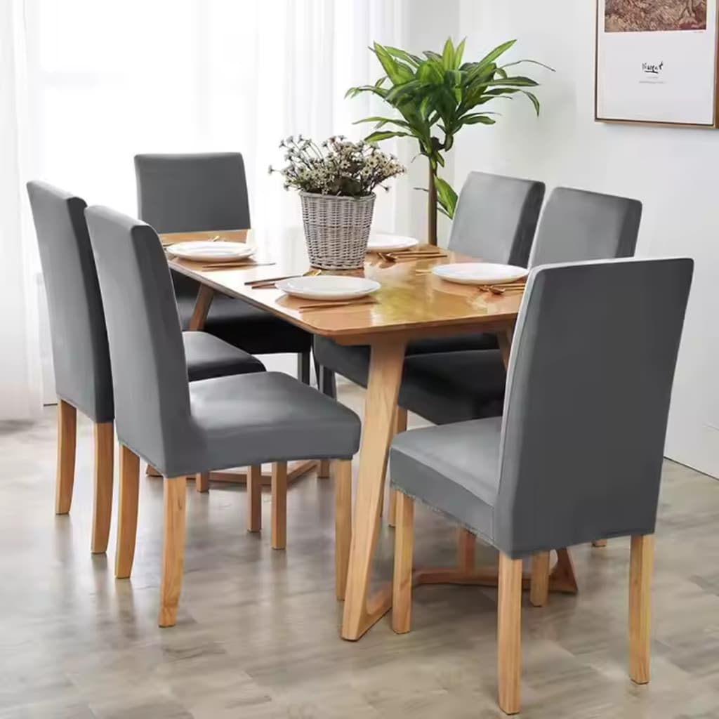 KIT Capa Elástica Para Cadeira Mesa de Jantar Estampada e Veludo Suede