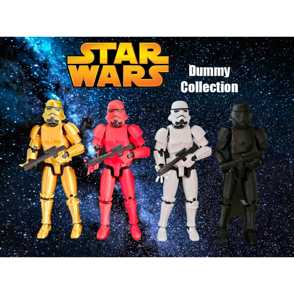 ✨ Boneco Articulado Star Wars Dummy 3D | Darth Vader ⚔️ Stormtrooper 👩‍🚀 Colecionável Geek Resina & Design