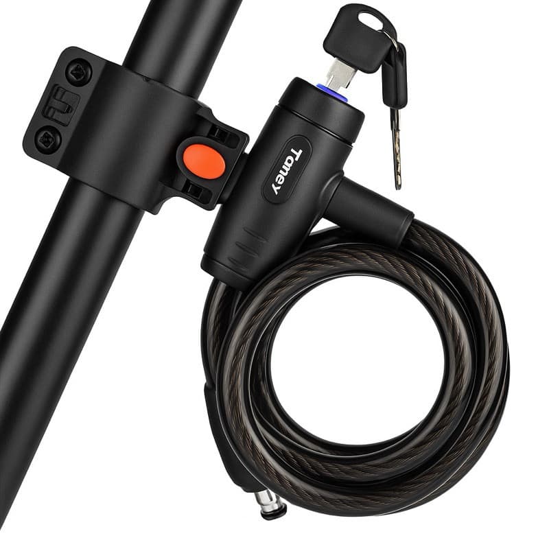 Cabo de Aço Cadeado de Segurança  Espiral para Bike Bicicleta e Moto Antirroubo com Chave e Suporte original resistente