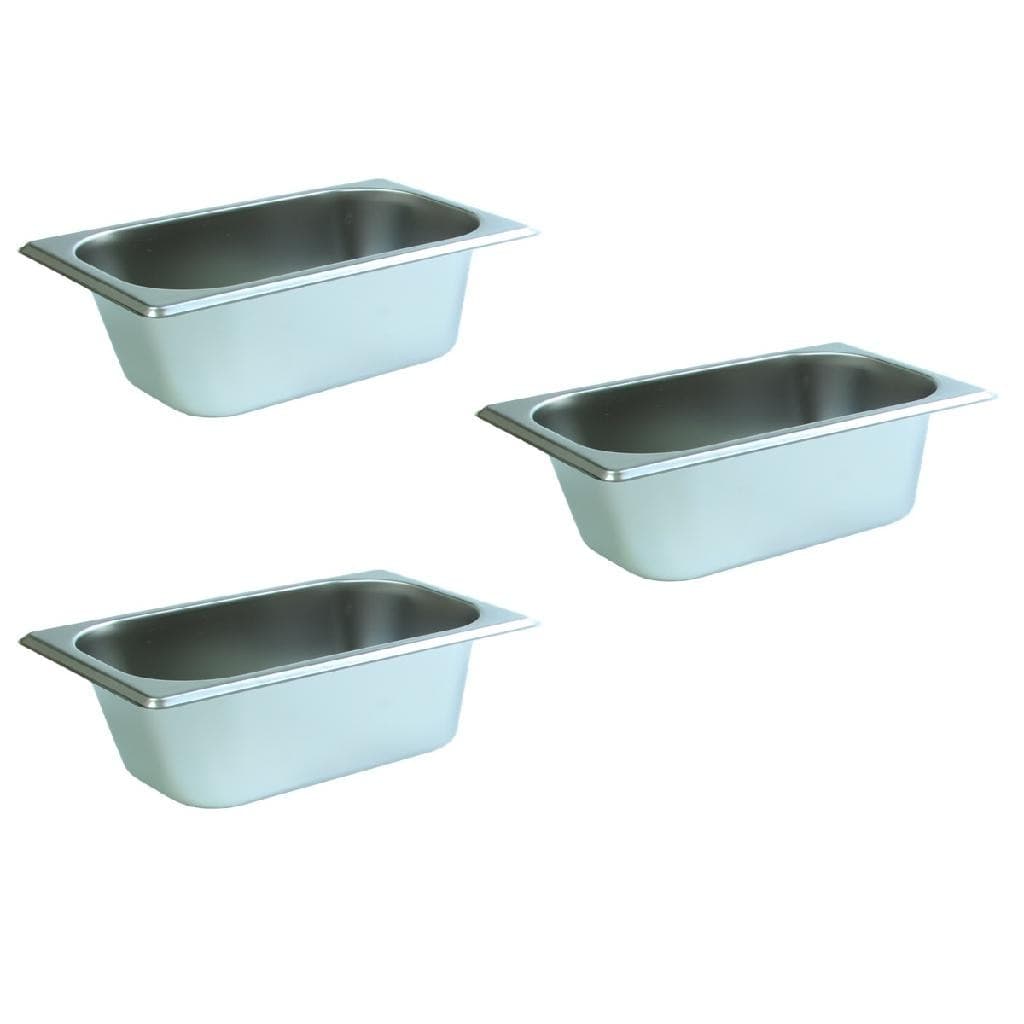 3 Cuba Gastronomica Inox 1/9x65 Gn Buffet Cozinha Restauran