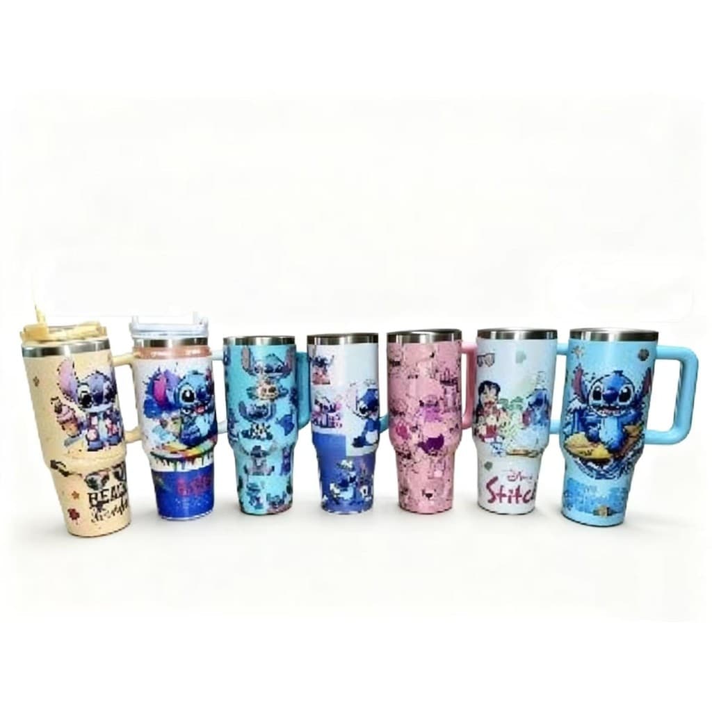Garrafa Térmica Inox para Água Gelada e Bebidas Quentes com Padrão de Personagem Cartoon, 1200ml