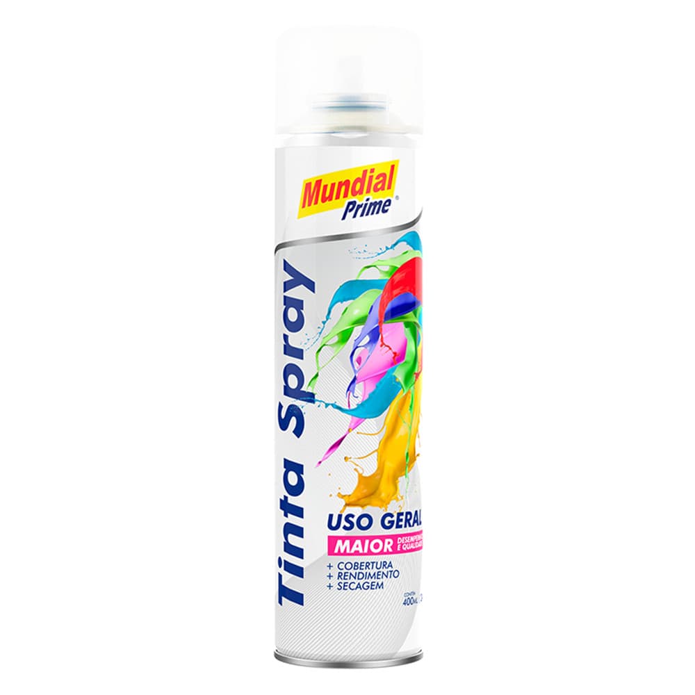 Tinta Spray Verniz Incolor (Brilhante) Uso Geral 400ml Mundial Prime Alta Cobertura