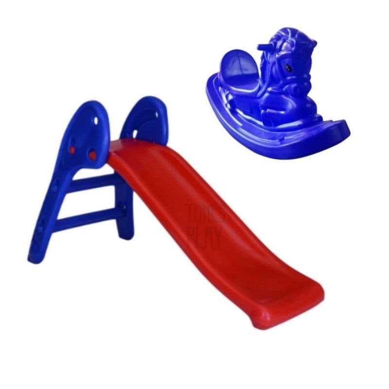Escorregador 2 Degraus BABY + Gangorra Cavalinho Infantil colorido Crianças