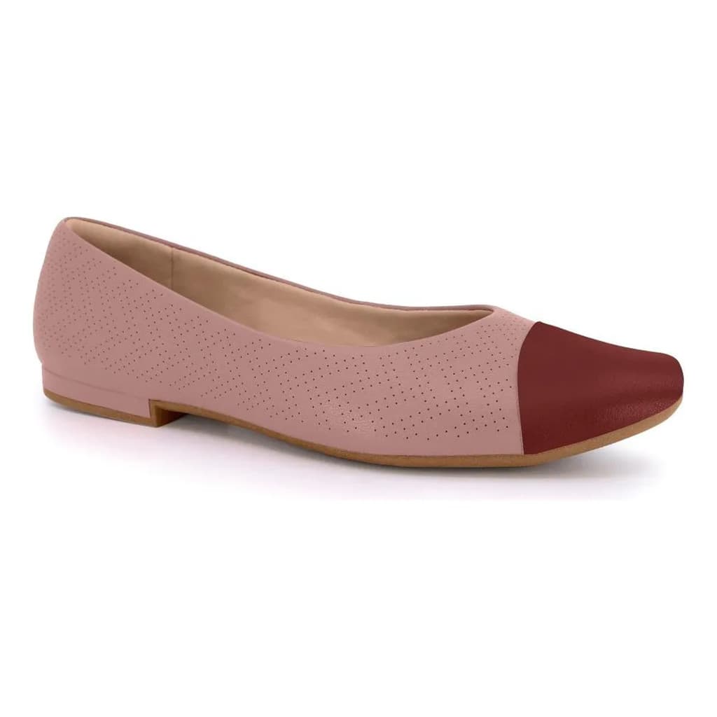 Sapatilha Feminina Usaflex Bico Redondo Couro MM0102