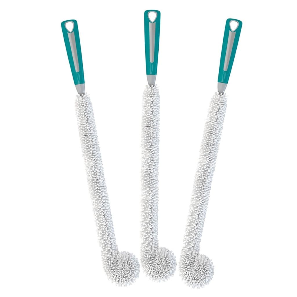 Escova Lava Mamadeiras Garrafas Flexivel Eva Kit C/3