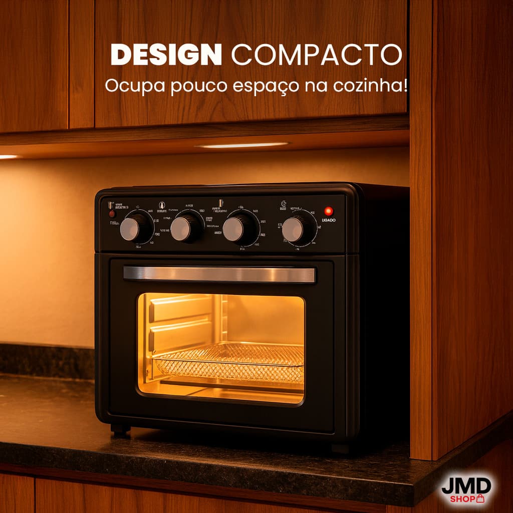 Forno Elétrico e Air Fryer 30L com Fritura Sem Óleo Design Moderno Inox 127V 220V