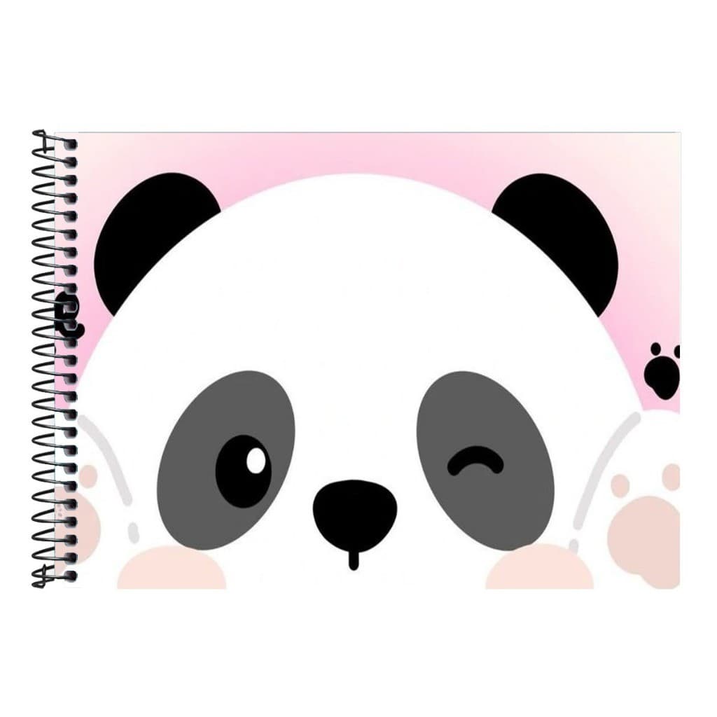 Caderno Desenho Urso Panda Escolar 48 ou 96 Folhas