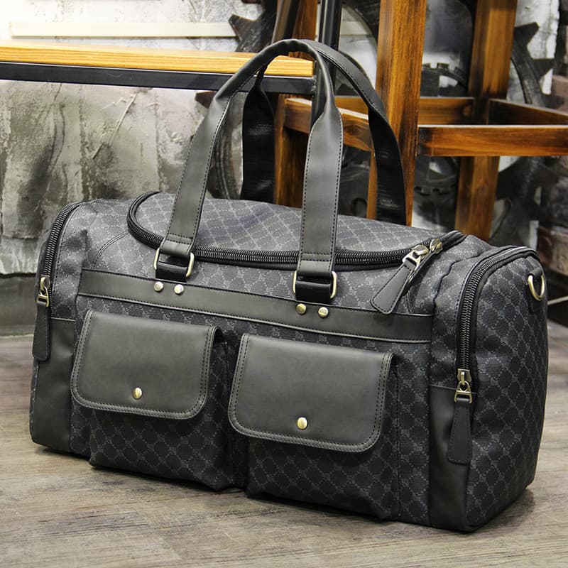 Bolsa verificada de curta distância, bolsa de viagem para negócios, academia, moda, viagem, embarque, grande capacidade,